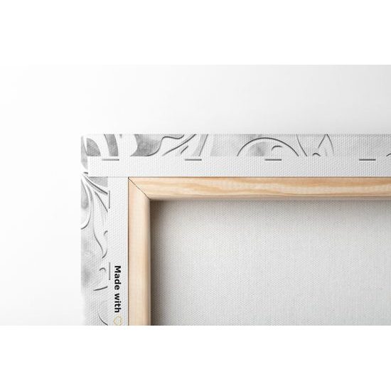 Obraz nádherné historické ruže v čiernobielom prevedení