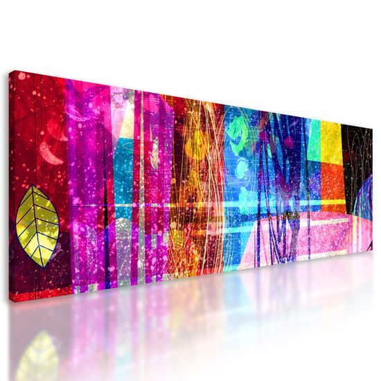 Obraz žiarivý a abstraktný výbuch farieb a vzorov