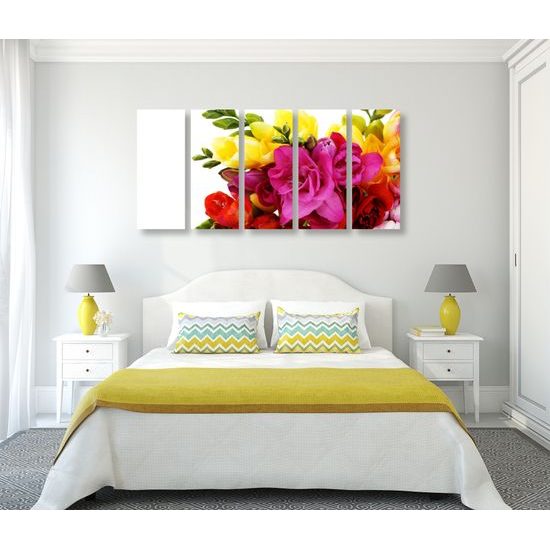 5-dielny obraz pestrofarebná kytica