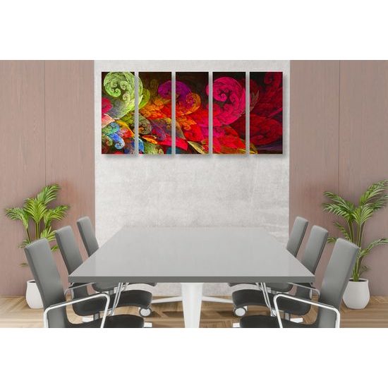 5-dielny obraz pastelový dym