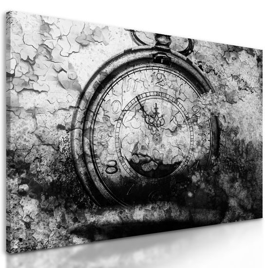 Obraz historické stopky v čiernobielom prevedení