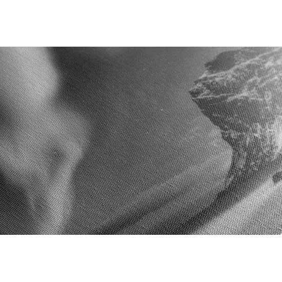 Obraz polárna žiara v čiernobielom prevedení