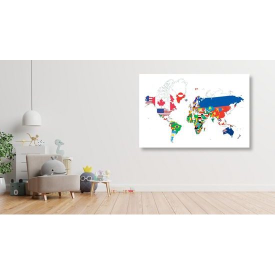 Obraz mapa vlajky krajín