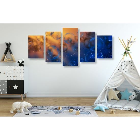 5-dielny obraz bublinky a nočná obloha