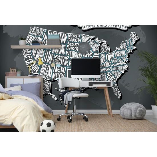 Samolepiaca tapeta abstraktná mapa USA
