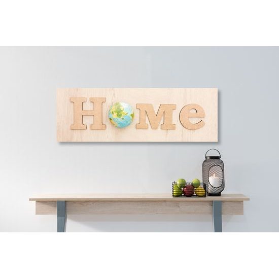 Obraz nápis home a planéta zem