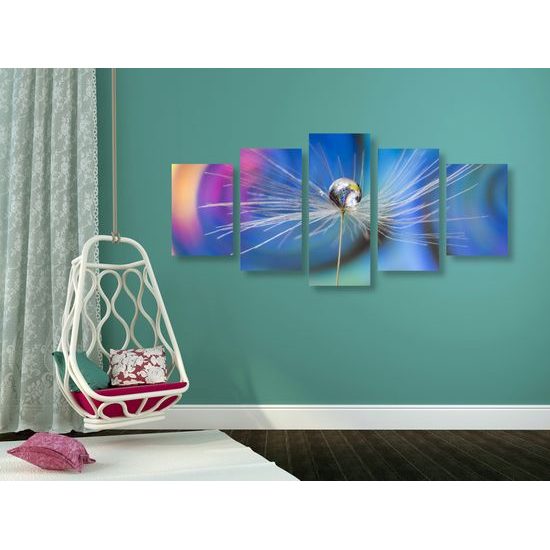 5-dielny obraz kvapka s nádherným pozadím