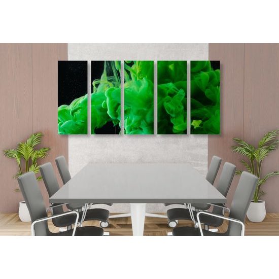 5-dielny obraz zaujimavý zelený dym