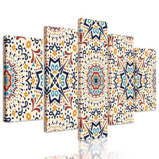 5-dielny obraz zaujímavý pestrofarebný vzor