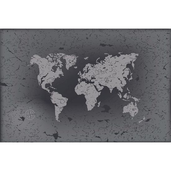 Tapeta vintage mapa v čiernobielom prevedení