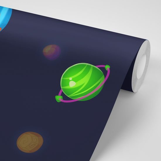 Jedinečná samolepiaca tapeta kreslené planétky