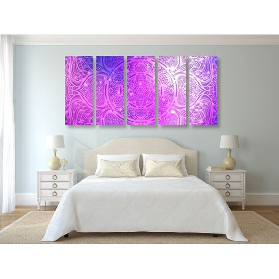 5-dielny obraz fialová galaktická Mandala