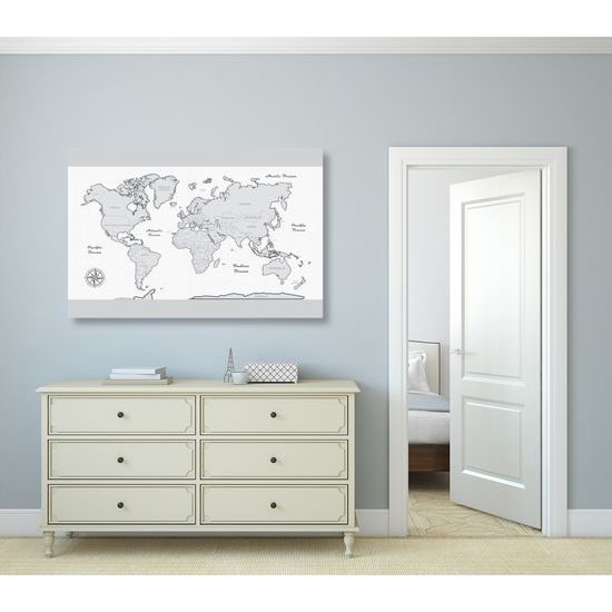 Obraz jemná mapa so sivým okrajom