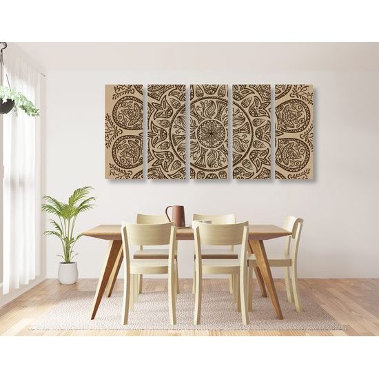 5-dielny obraz kmeňová Mandala