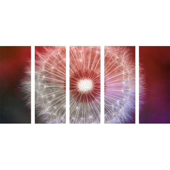 5-dielny obraz púpava v nádherných farbách