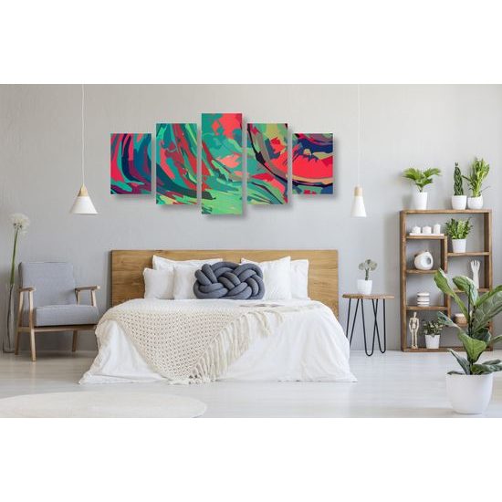 5-dielny obraz farebná abstrakcia