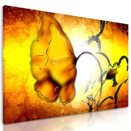 Obraz abstraktný oranžový kvet