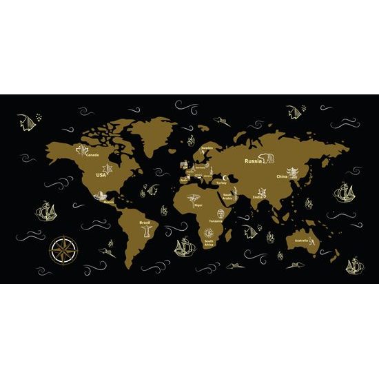 Obraz dobrodrúžna mapa sveta