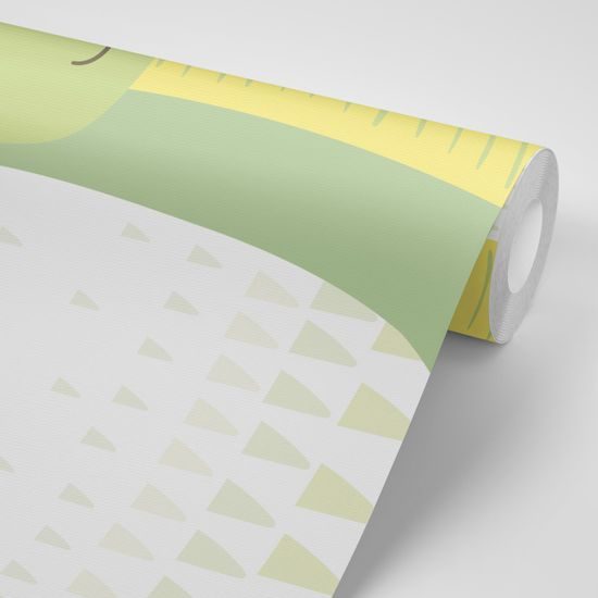 Samolepiaca tapeta usmievavý krokodíl s indiánskymi pierkami