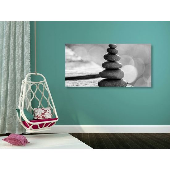 Obraz príroda v rovnováhe v čiernobielom prevedení