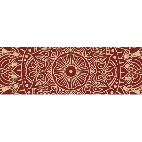 Obraz biela Mandala doplnená bordovou farbou