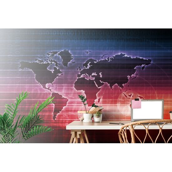 Samolepiaca tapeta mapa sveta na štýlovom pozadí