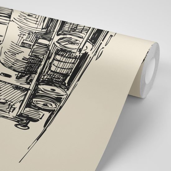 Samolepiaca tapeta maľovaný vlak v umeleckom prevedení