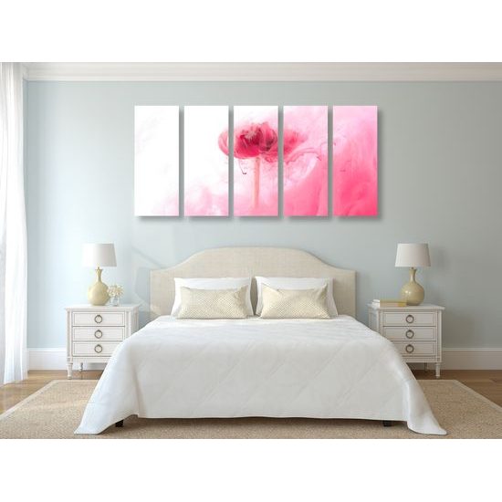 5-dielny obraz umelecké stvárnenie kvetu