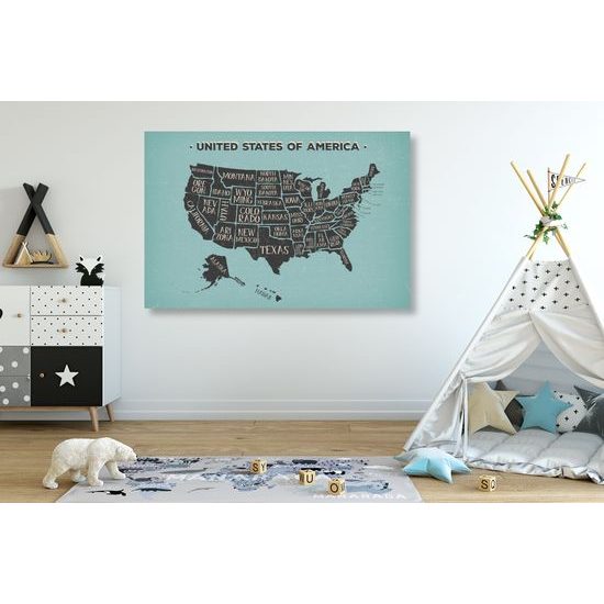 Obraz moderná mapa USA s modrým pozadím