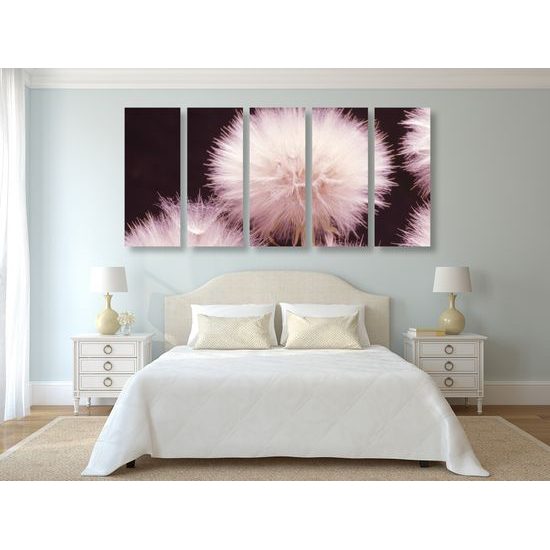 5-dielny obraz púpava v rozkvete