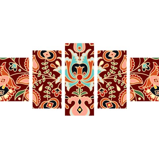 5-dielny obraz ornament s ľudovým nádychom