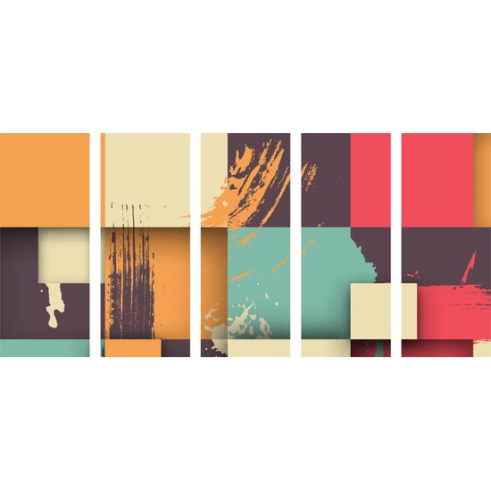 5-dielny obraz nádherná umelecká abstrakcia