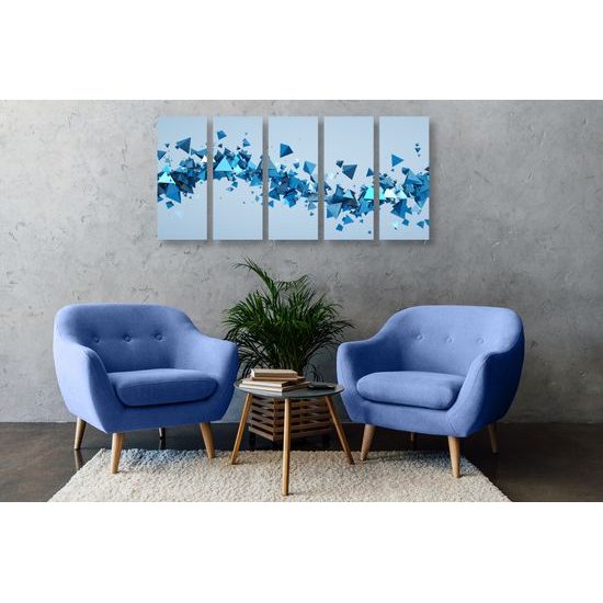 5-dielny obraz lietajúce trojuholníky