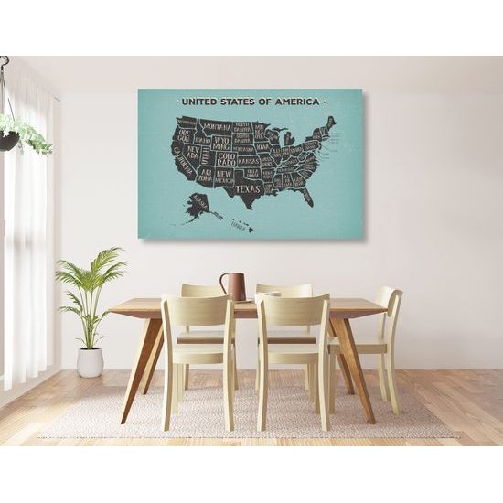 Obraz moderná mapa USA s modrým pozadím