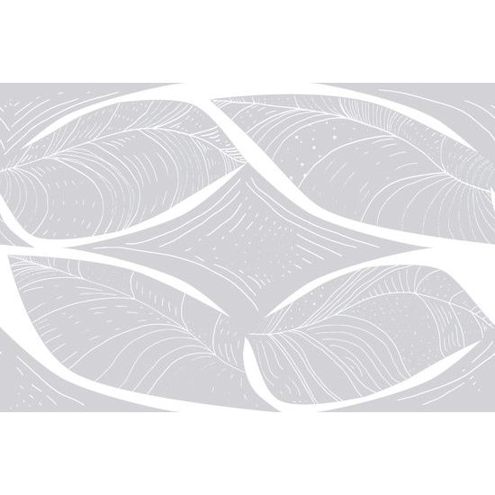 Tapeta jemná štruktúra listu v šedom prevedení