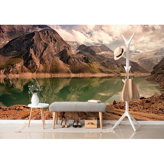 Krásna samolepiaca fototapeta horské jazero