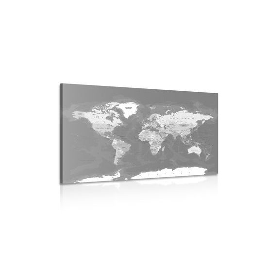 Obraz podrobná moderná mapa v čiernobielom prevedení