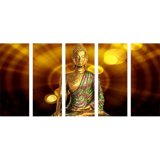 5-dielny obraz zlatý budha