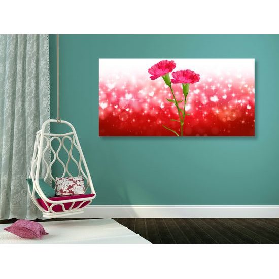 Obraz kvety karafiátu a láska