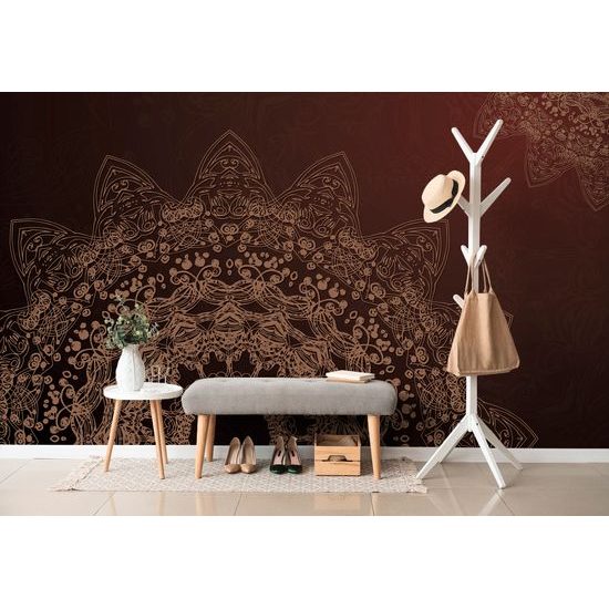 Tapeta prírodná Mandala v hnedom prevedení