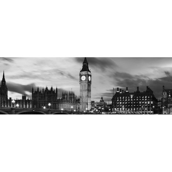 Obraz nasvietený Big Ben v čiernobielom prevedení