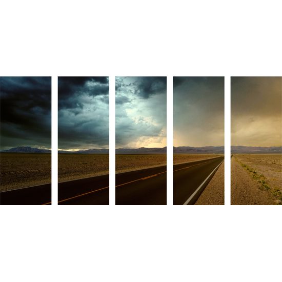 5-dielny obraz nekonečná cesta púšťou
