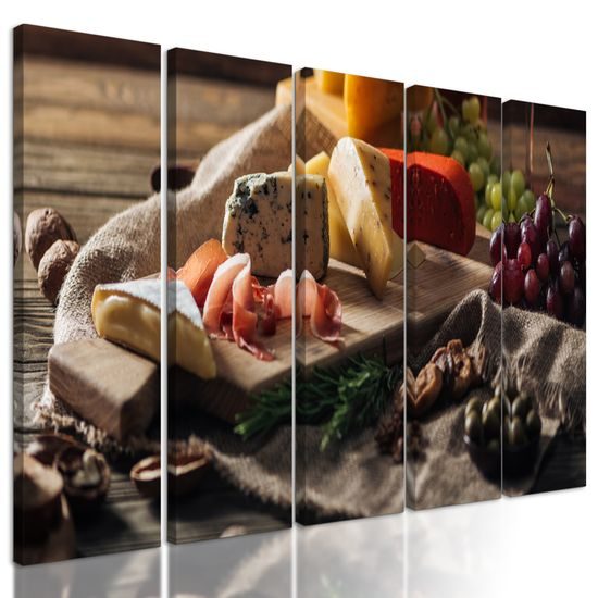 5-dielny obraz chutná romantická večera