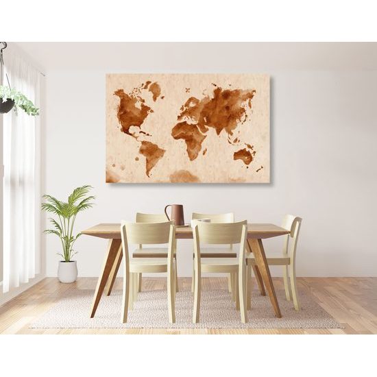 Obraz stará mapa sveta v sépiovom prevedení