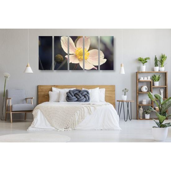 5-dielny obraz detail krásneho kvetu