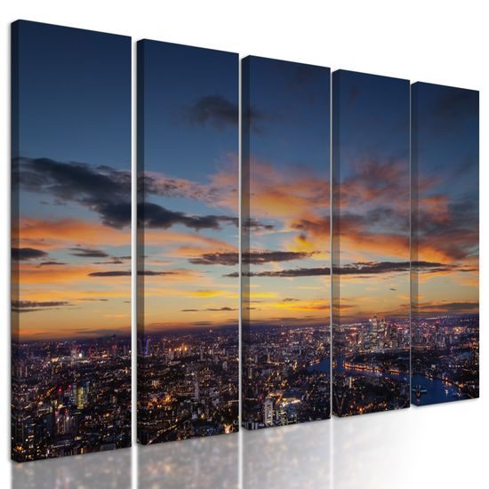 5-dielny obraz vtáčia perspektívá nad Londýnom