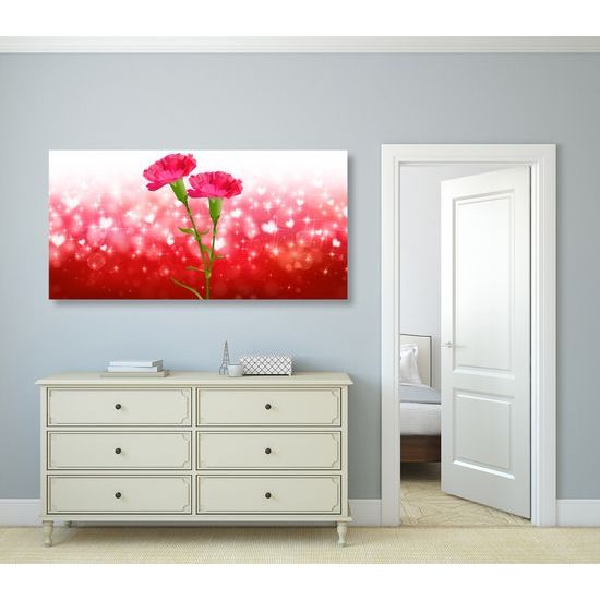 Obraz kvety karafiátu a láska