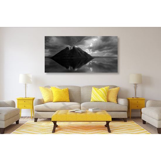 Obraz tajný ostrov v čiernobielom prevedení