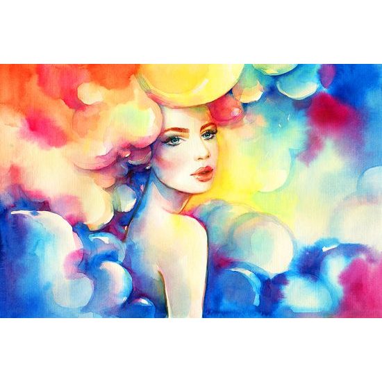 Zaujímavá samolepiaca tapeta šarmantná žena