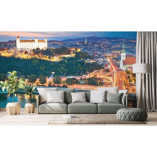 Samolepiaca fototapeta večerný pohľad na Bratislavu